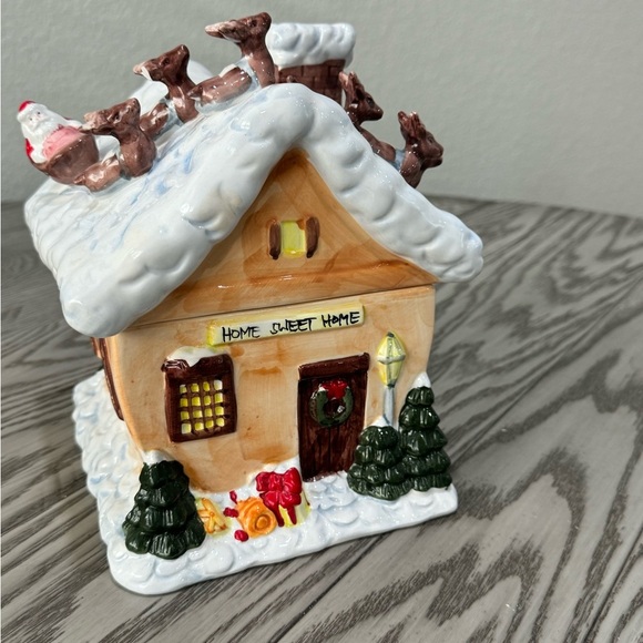 Vintage Corning Factory Ceramic Christmas Cookie Jar - Picture 3 of 9